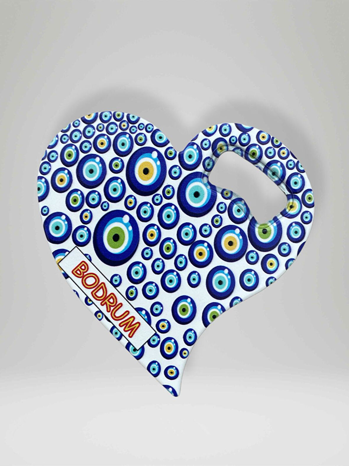 BODRUM Temalı Nazar Baskılı Magnet Şişe Açacağı Buzdolabı Süsü (KOD:917)