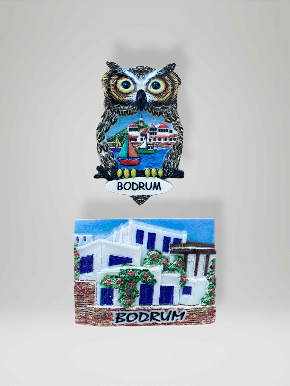 BODRUM Temalı (2 ADET) Kabartmalı Polyester Magnet Buzdolabı Süsü (kod:920)