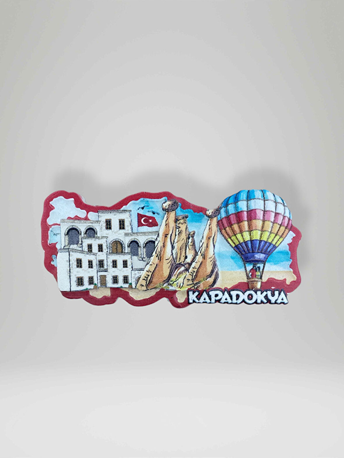 KAPADOKYA Temalı Kabartmalı Polyester Magnet Buzdolabı Süsü (kod:972) 9,5cm x 4,5cm 