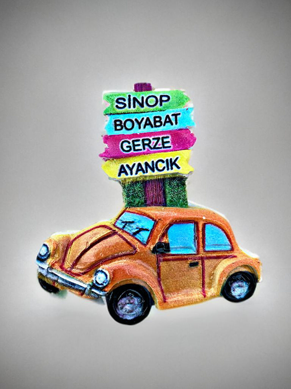 SİNOP BOYABAT GERZE AYANCIK Temalı Kabartmalı Polyester Magnet Buzdolabı Süsü 7cm x 7cm (kod:978)