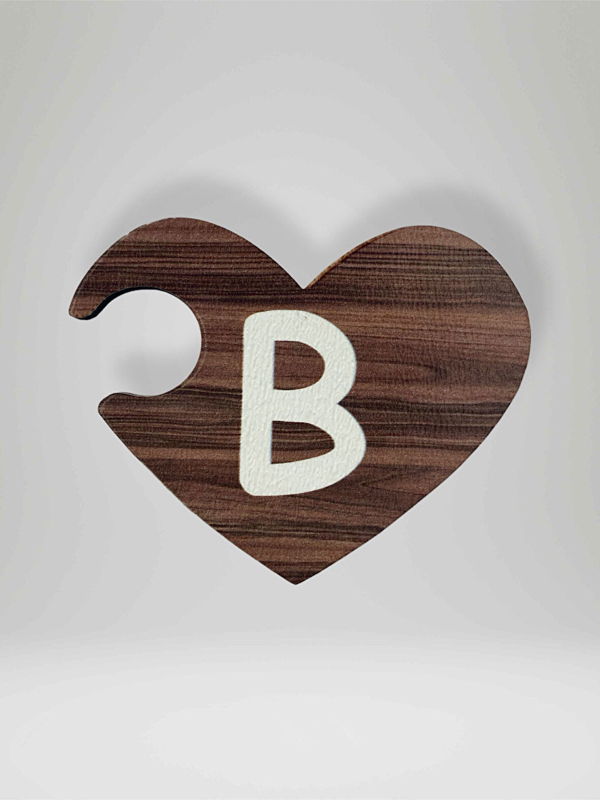 B Harfi (Sağ Parça) – Ahşap Puzzle Kalp Harf Magnet – Buzdolabı Süsü – İkili Uyumlu (kod:994)
