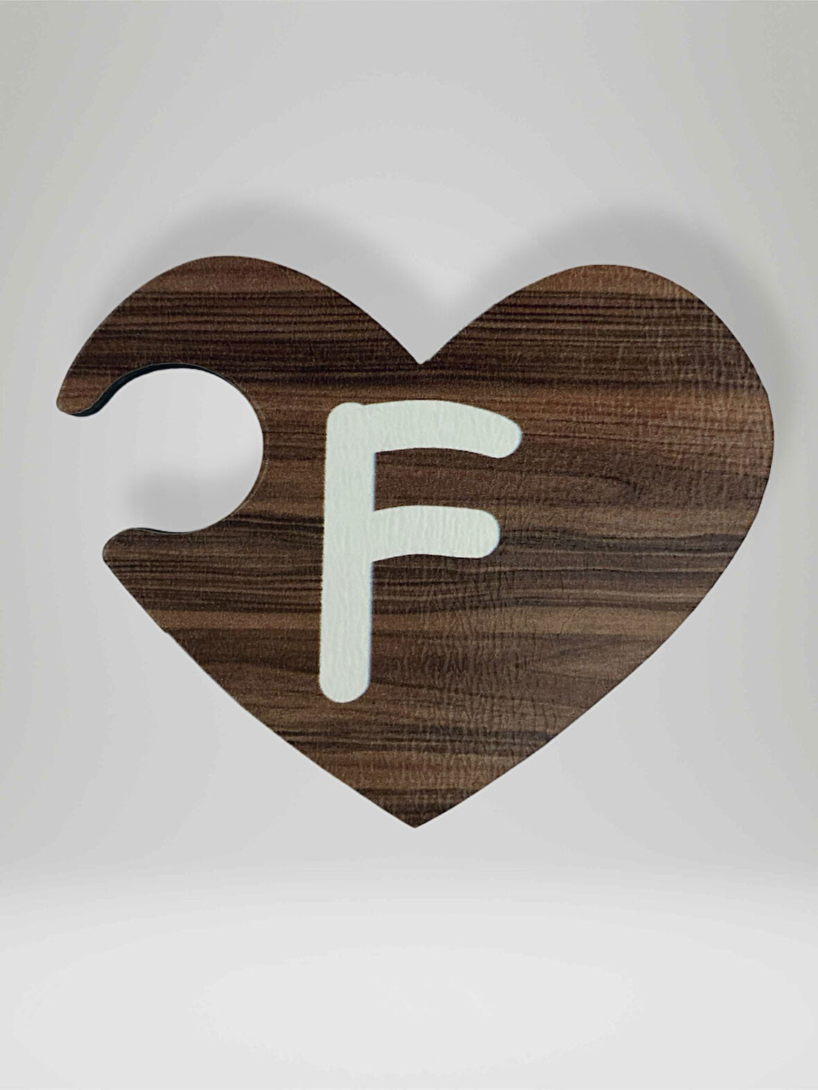 F Harfi (Sağ Parça) – Ahşap Puzzle Kalp Harf Magnet – Buzdolabı Süsü – İkili Uyumlu (kod:1003)