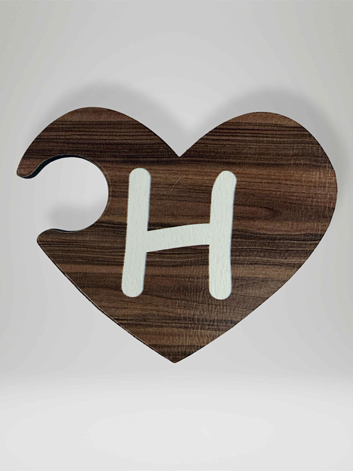 H Harfi (Sağ Parça) – Ahşap Puzzle Kalp Harf Magnet – Buzdolabı Süsü – İkili Uyumlu (kod:1007)