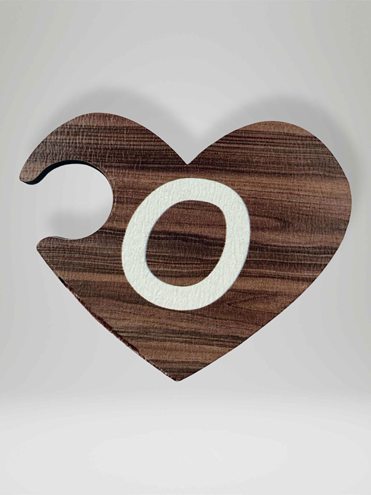 O Harfi (Sağ Parça) – Ahşap Puzzle Kalp Harf Magnet – Buzdolabı Süsü – İkili Uyumlu (kod:1024)