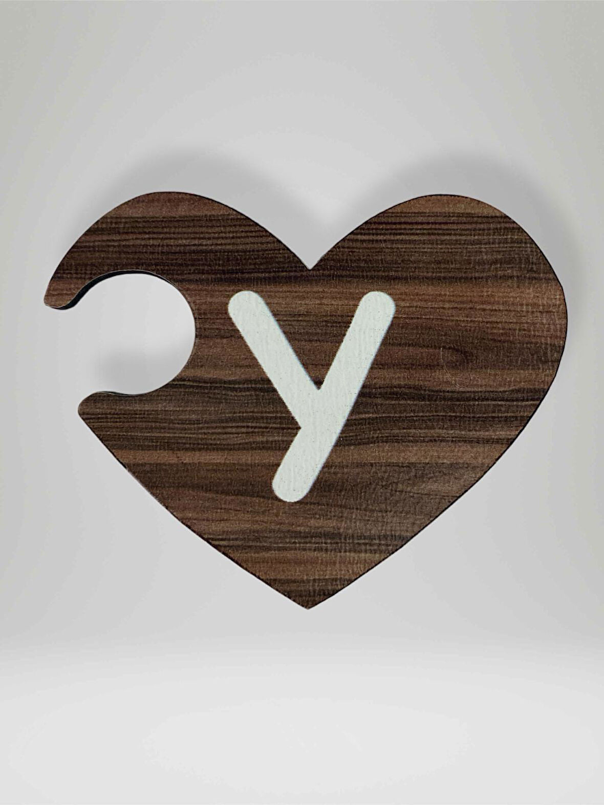 Y Harfi (Sağ Parça) – Ahşap Puzzle Kalp Harf Magnet – Buzdolabı Süsü – İkili Uyumlu (kod:1047)