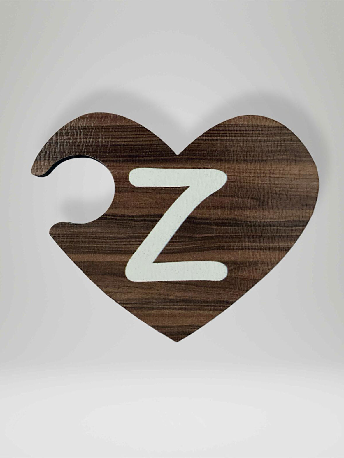 Z Harfi (Sağ Parça) – Ahşap Puzzle Kalp Harf Magnet – Buzdolabı Süsü – İkili Uyumlu (kod:1049)