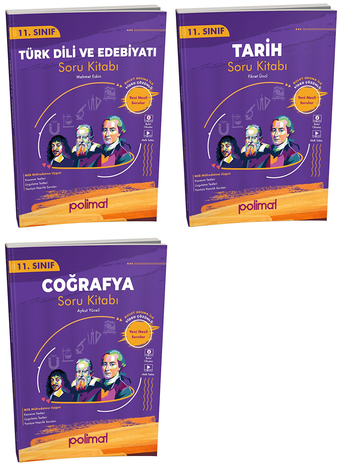 Polimat 2025 11. Sınıf Türk Dili + Tarih + Coğrafya Soru Seti 3 Kitap