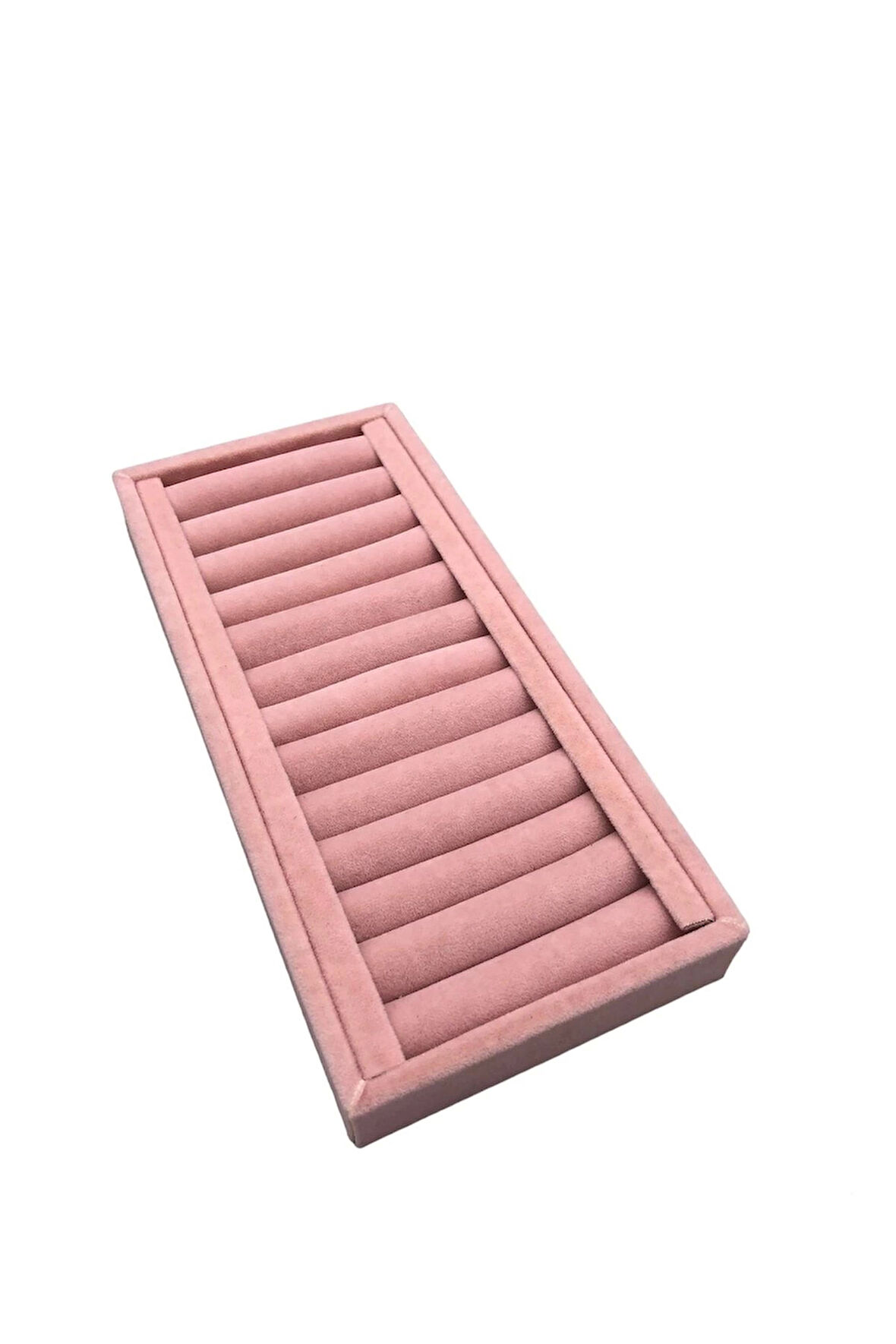 Yerli Üretim Süet Kumaş Pembe Renk 35 Cm / 11,5 Cm Kelepçe-bileklik Sergileme Standı
