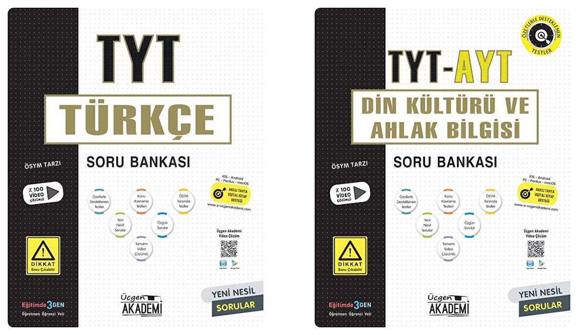 Üçgen Akademi Tyt Türkçe + Din Kültürü Soru Seti 2 Kitap 2023