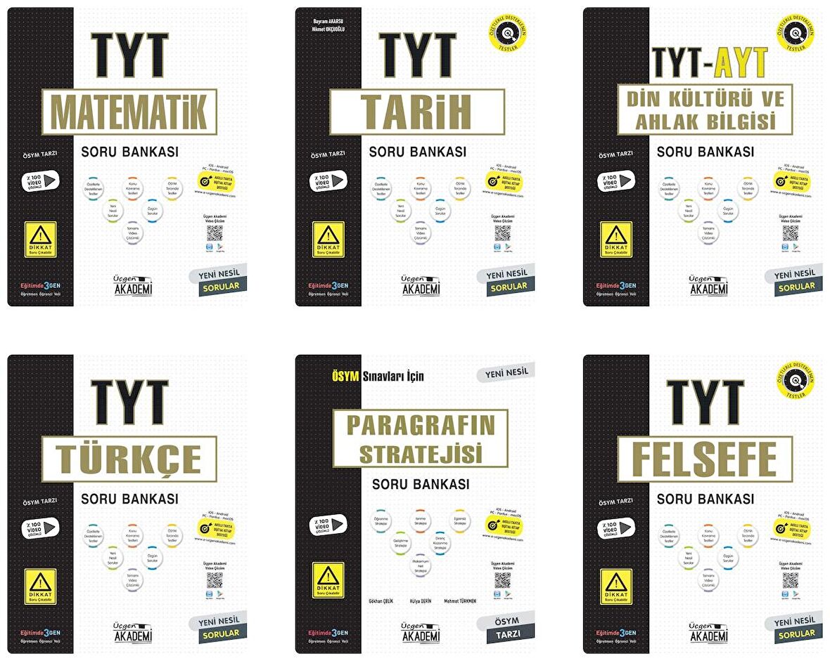 Üçgen Akademi Tyt Sözel Eşit Ağırlık Soru Bankası Seti 7 Kitap 2023