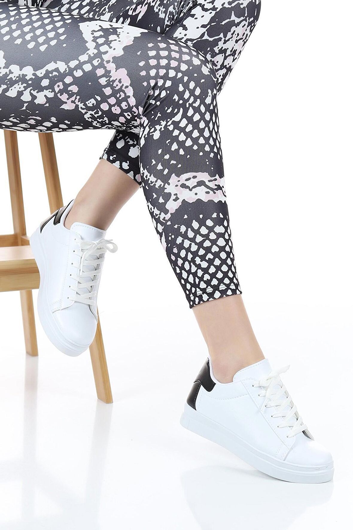kadın sneaker bağcıklı rahat spor ayakkabı