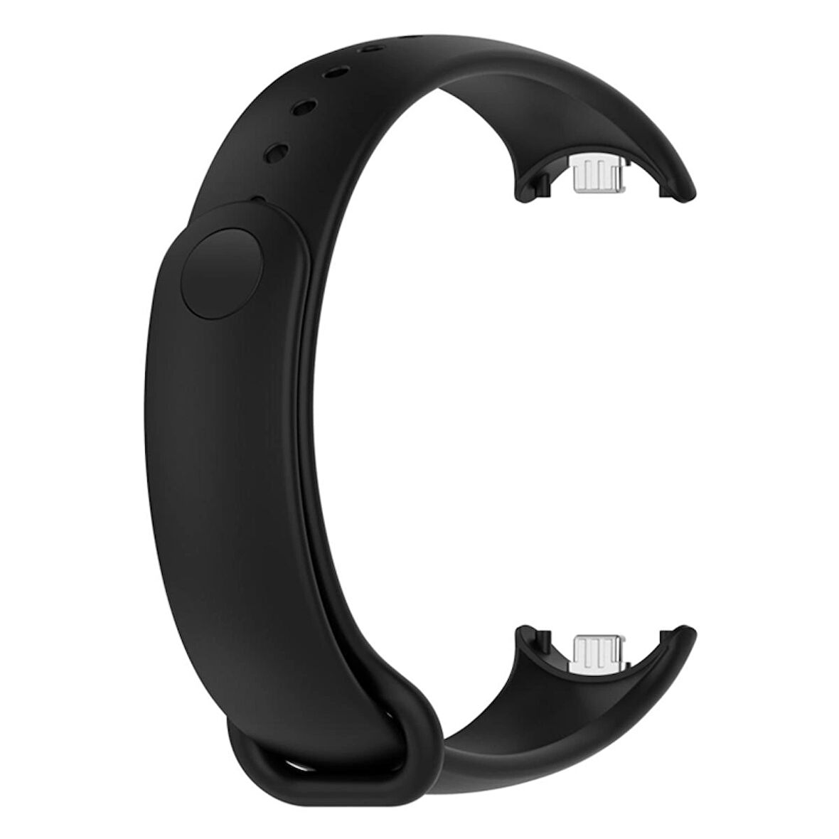 Xiaomi Mi Band 8 Mi Band 9 Uyumlu Silikon Kordon Bileklik Metal Klipsli