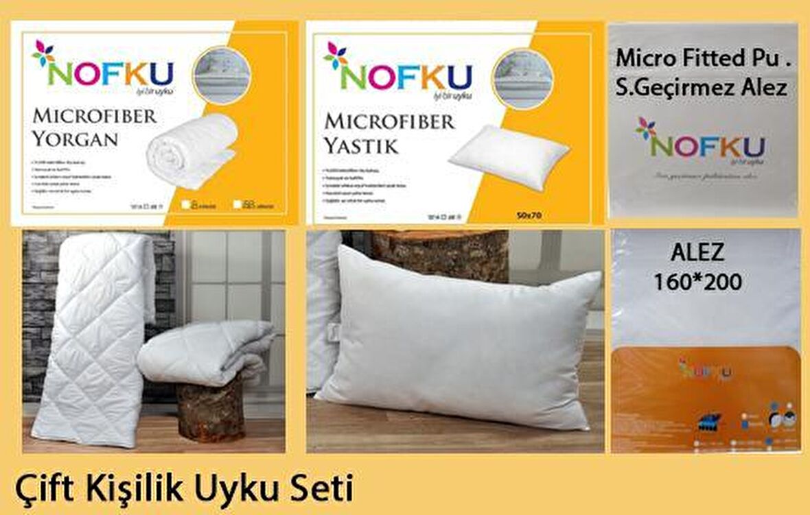 Nofku Çift Kişilik Microfiber Uyku Seti