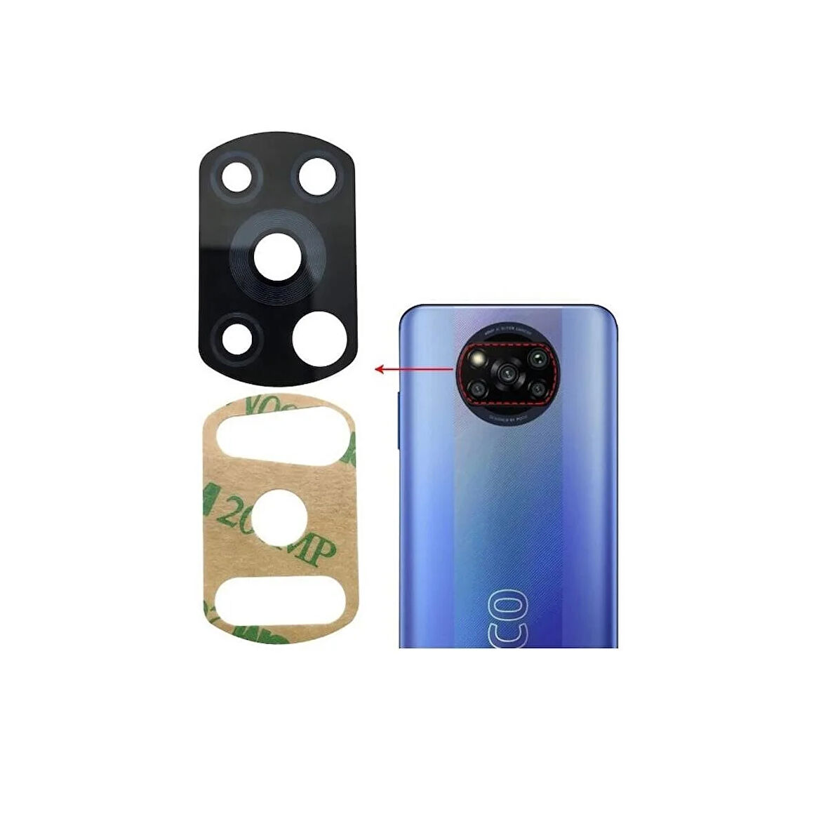 Pocophone X3 Pro İle Uyumlu Kamera Camı