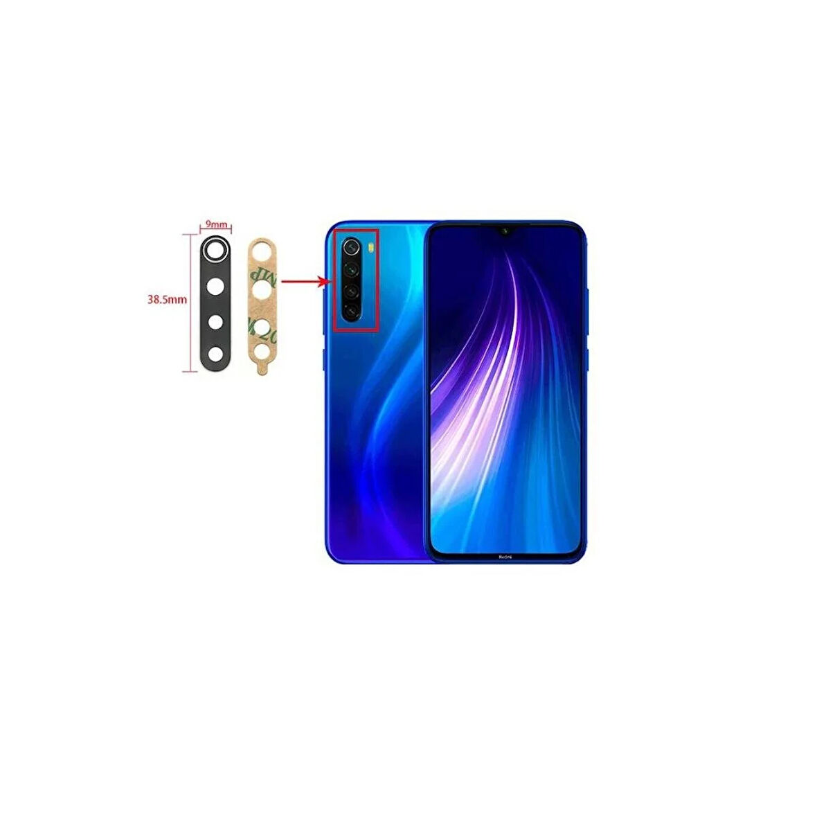 Xiaomi Redmi Note 8 İle Uyumlu Kamera Camı 