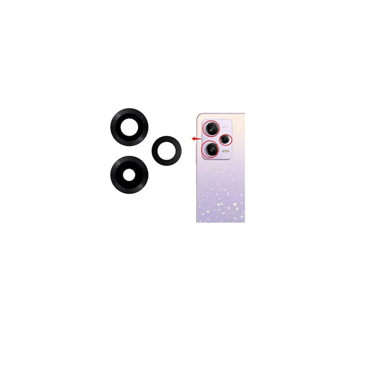 Xiaomi Redmi Note 12 Pro Plus 5G İle Uyumlu Kamera Camı 