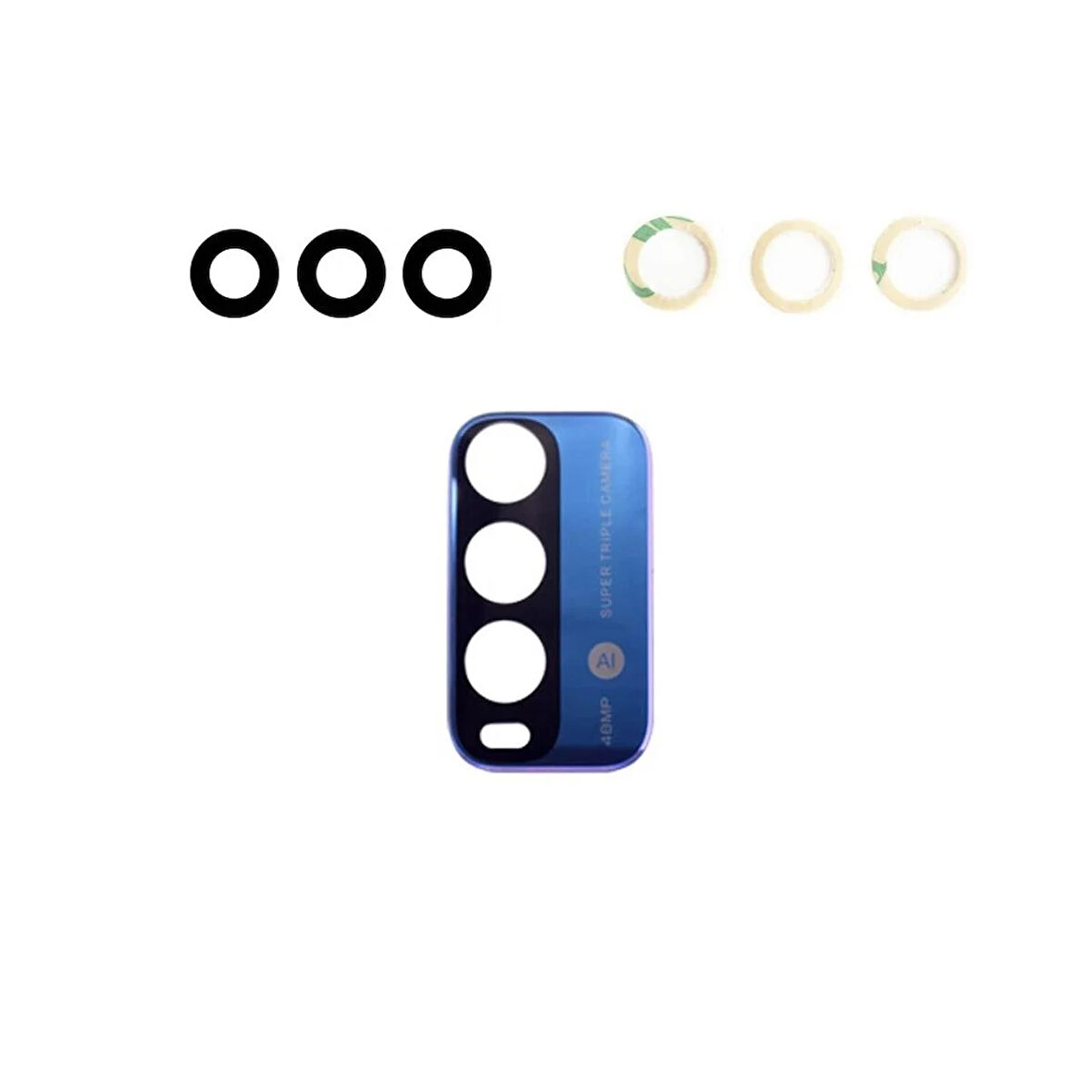 Xiaomi Redmi 9T İle Uyumlu Kamera Camı  Mavi