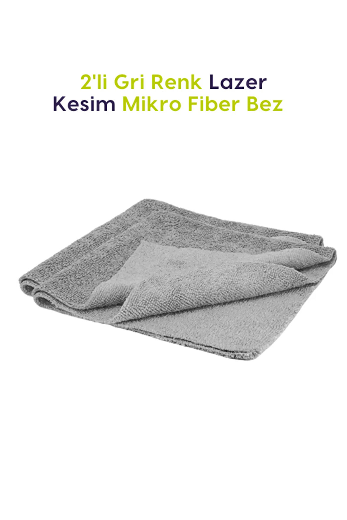 Profesyonel MikroFiber Bez  İki Gri Renk 40 x 40 cm - Lazer Kesim Kusursuz Parlaklık!
