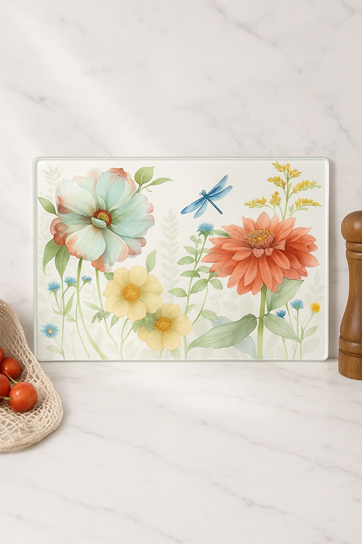 Temperli Cam kesme Tahtası Sunum Tahtası Cam Doğrama Tahtası Antibakteriyel Oval Kenarlı