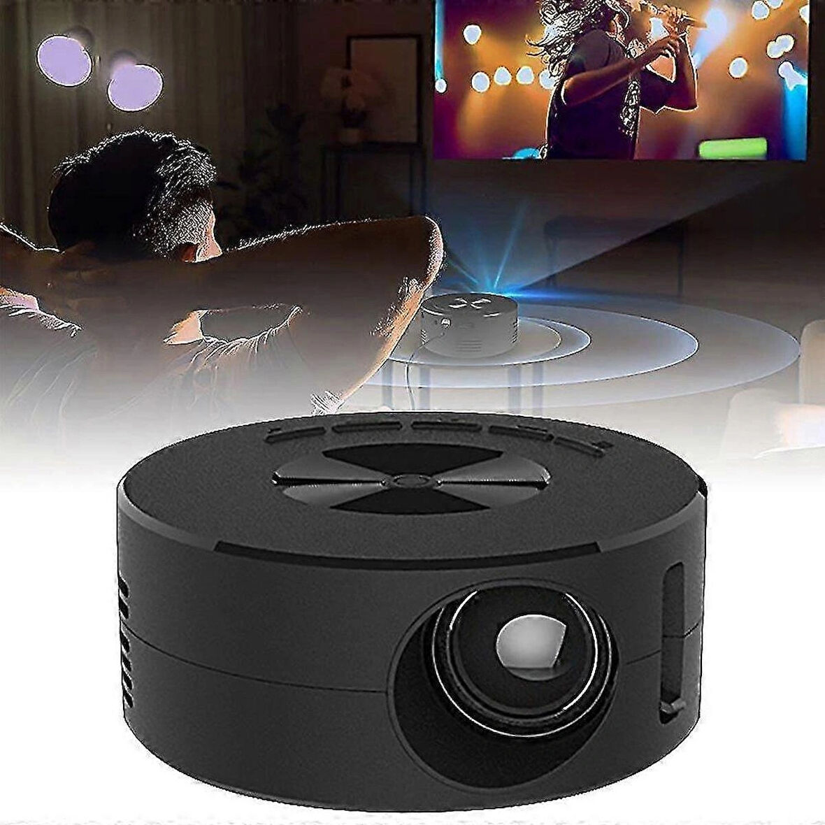 USB Destekli LED Işıklı Projektör - Taşınabilir, Kompakt Ev Sineması