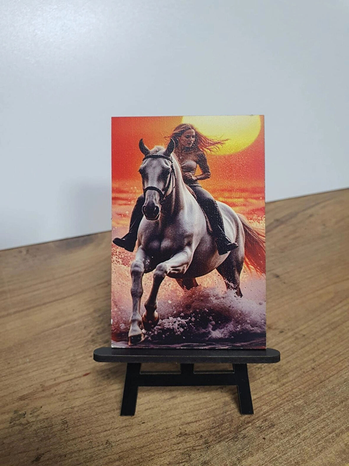 2 Adet Atlı Kadın Mini Tablo