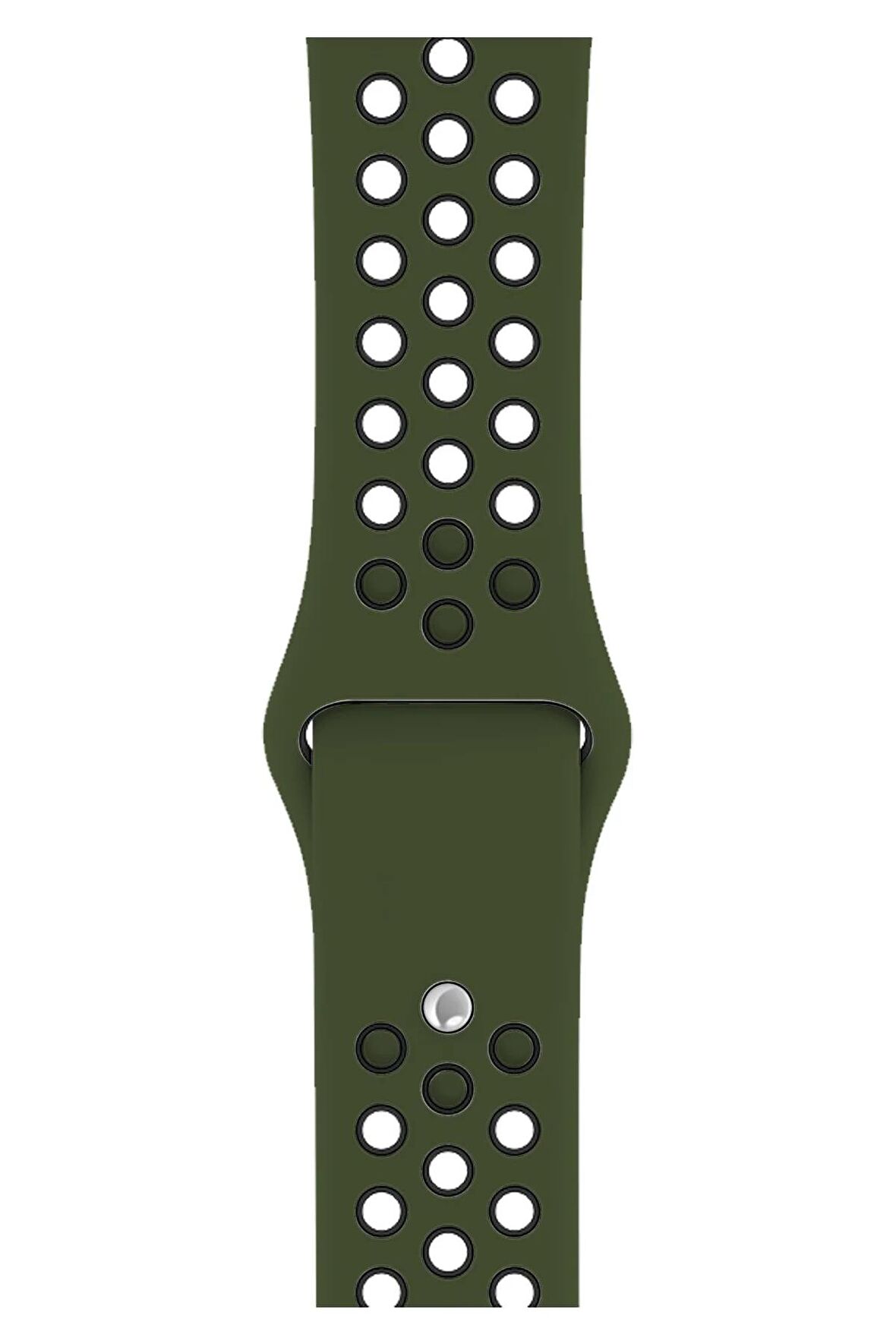 Watch 2 3 4 5 6 7 8 9 Se 38 40 41mm Uyumlu Delikli Spor Silikon Kordon Khaki 