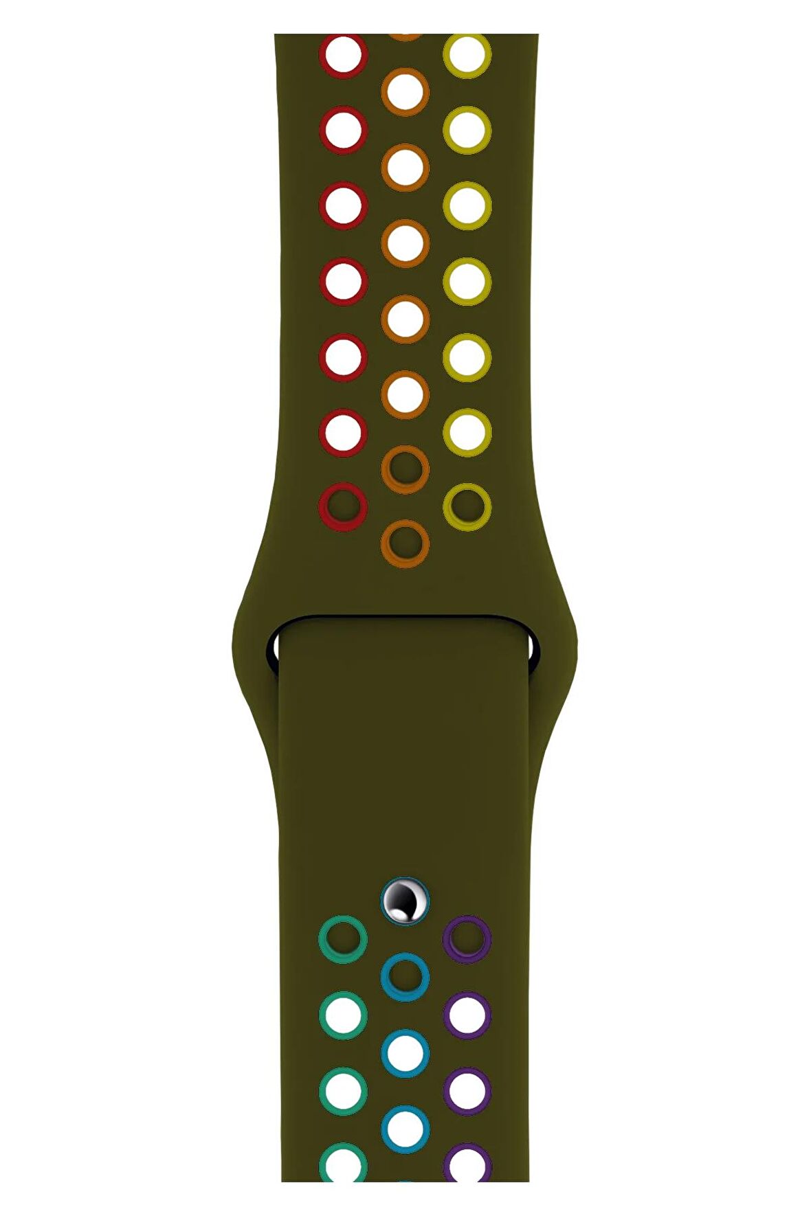 Watch 2 3 4 5 6 7 8 9 Se 38 40 41mm Uyumlu Delikli Spor Silikon Kordon Olea Rainbow 