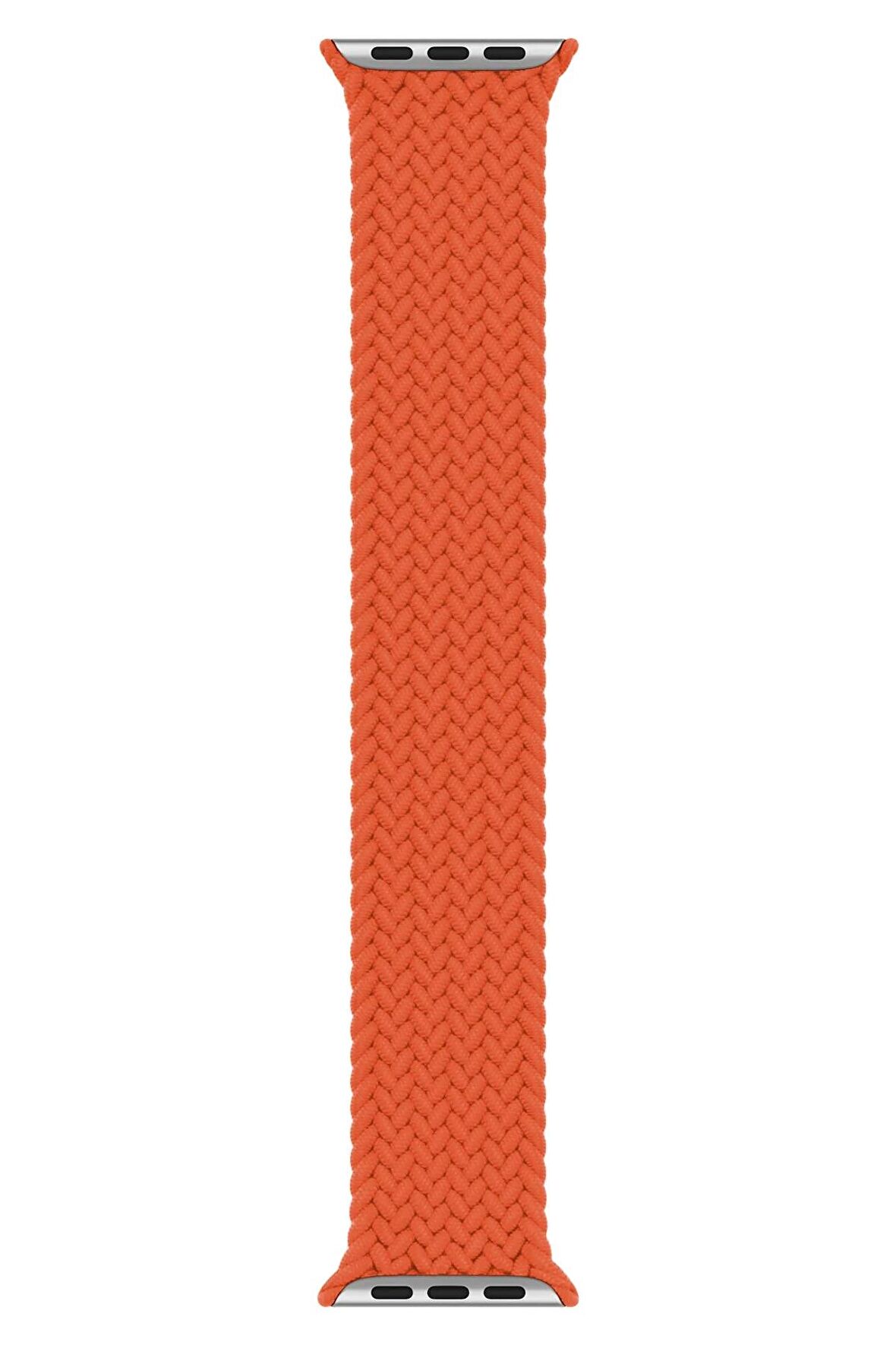 Watch 2 3 4 5 6 7 8 9 Se 38 40 41mm Uyumlu Örgü Loop Kordon Turuncu Large Beden