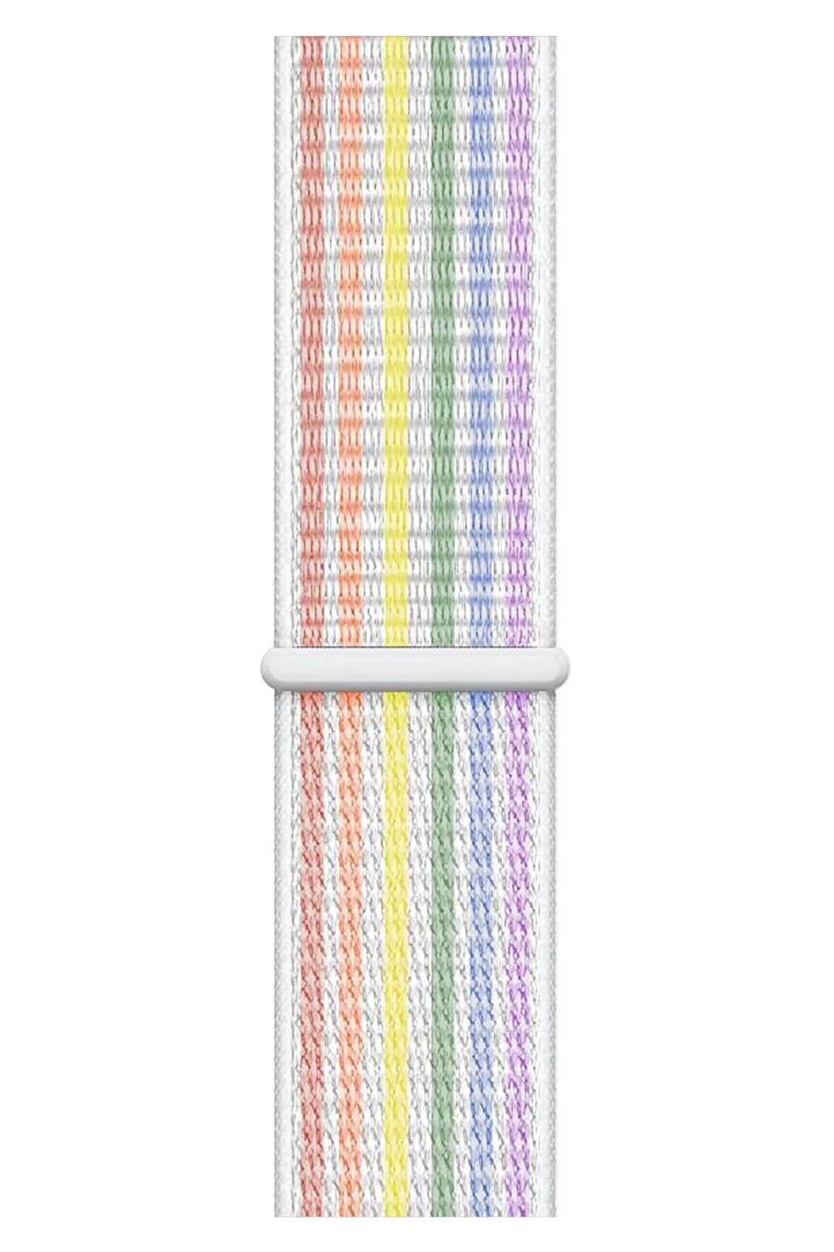 Watch 2 3 4 5 6 7 8 9 Se 38 40 41mm Uyumlu Spor Loop Kordon Rainbow 