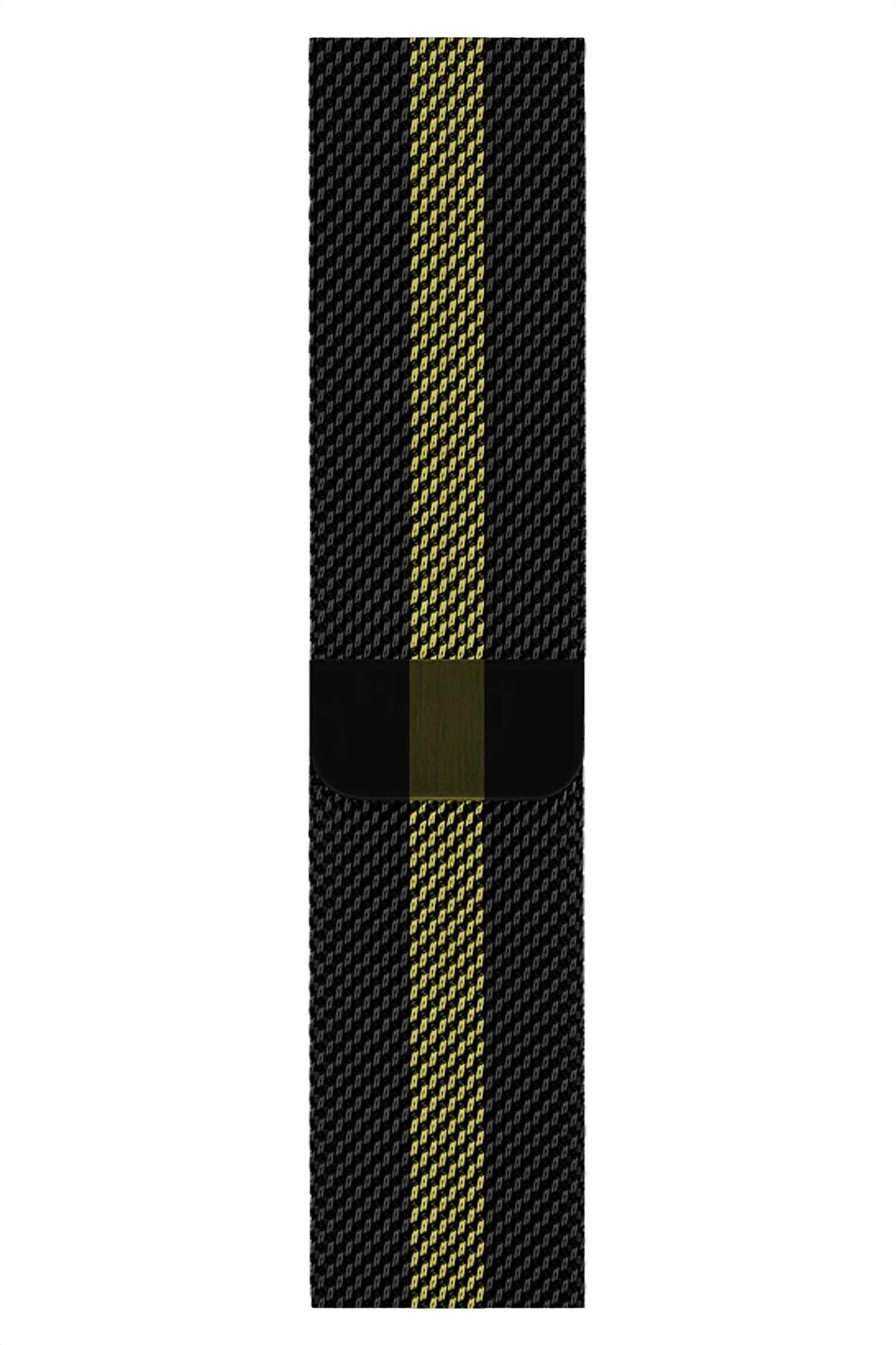 Watch 2 3 4 5 6 7 8 9 Se 38 40 41mm Uyumlu Milano Çelik Kordon Yellow Road