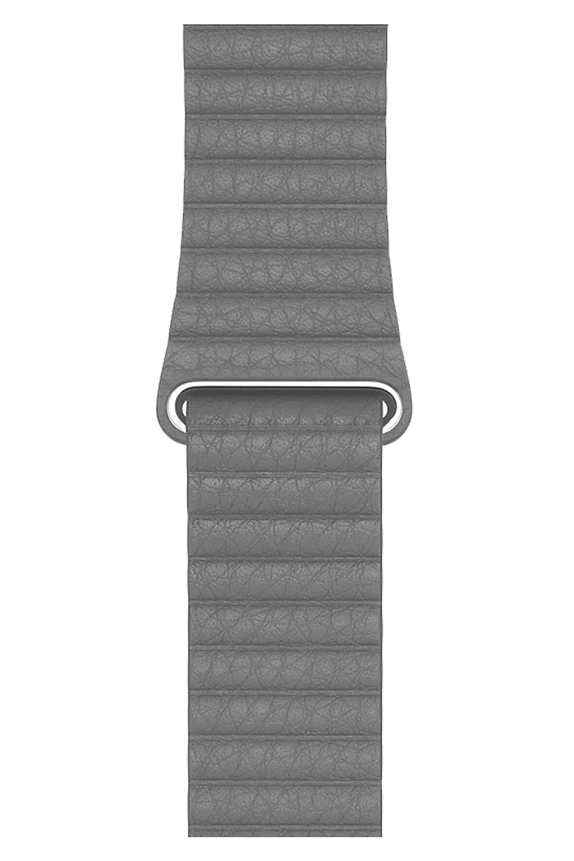Watch 2 3 4 5 6 7 8 9 Se 38 40 41mm Uyumlu Klasik Deri Kordon Gri