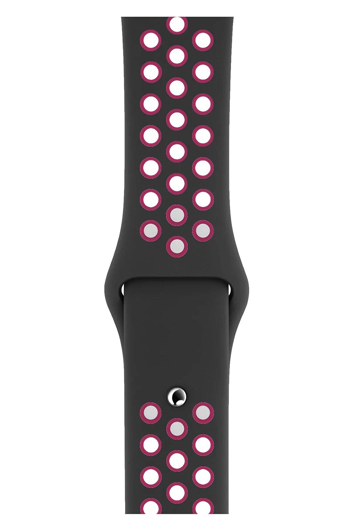 Watch 2 3 4 5 6 7 8 9 Se 42 44 45 49mm Uyumlu Delikli Spor Silikon Kordon Fuchsia 