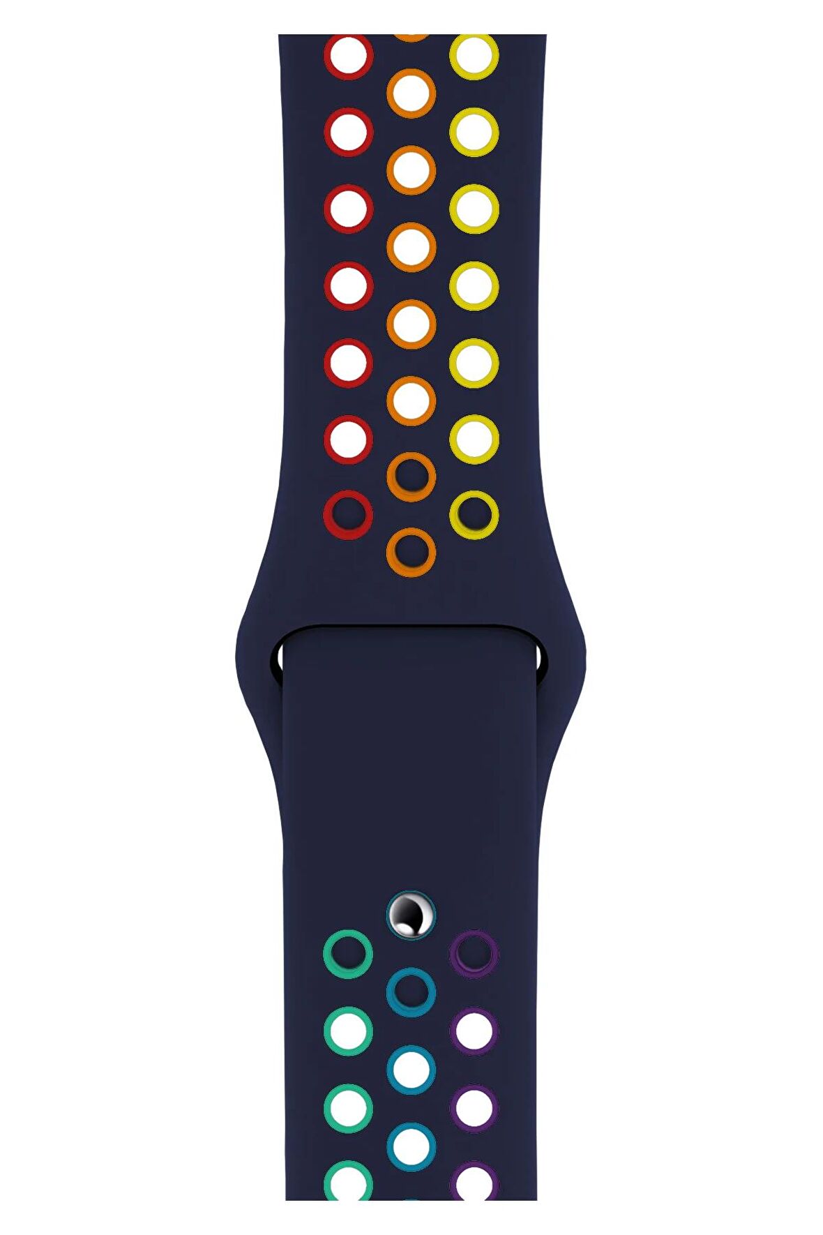 Watch 2 3 4 5 6 7 8 9 Se 42 44 45 49mm Uyumlu Delikli Spor Silikon Kordon Lavy Rainbow 