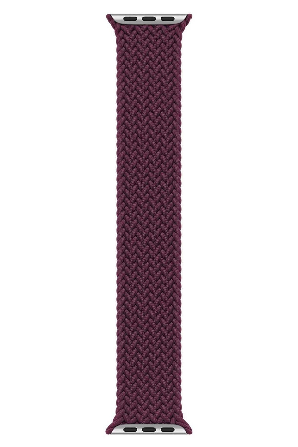 Watch 2 3 4 5 6 7 8 9 Se 42 44 45 49mm Uyumlu Örgü Loop Kordon Cranberry Large Beden