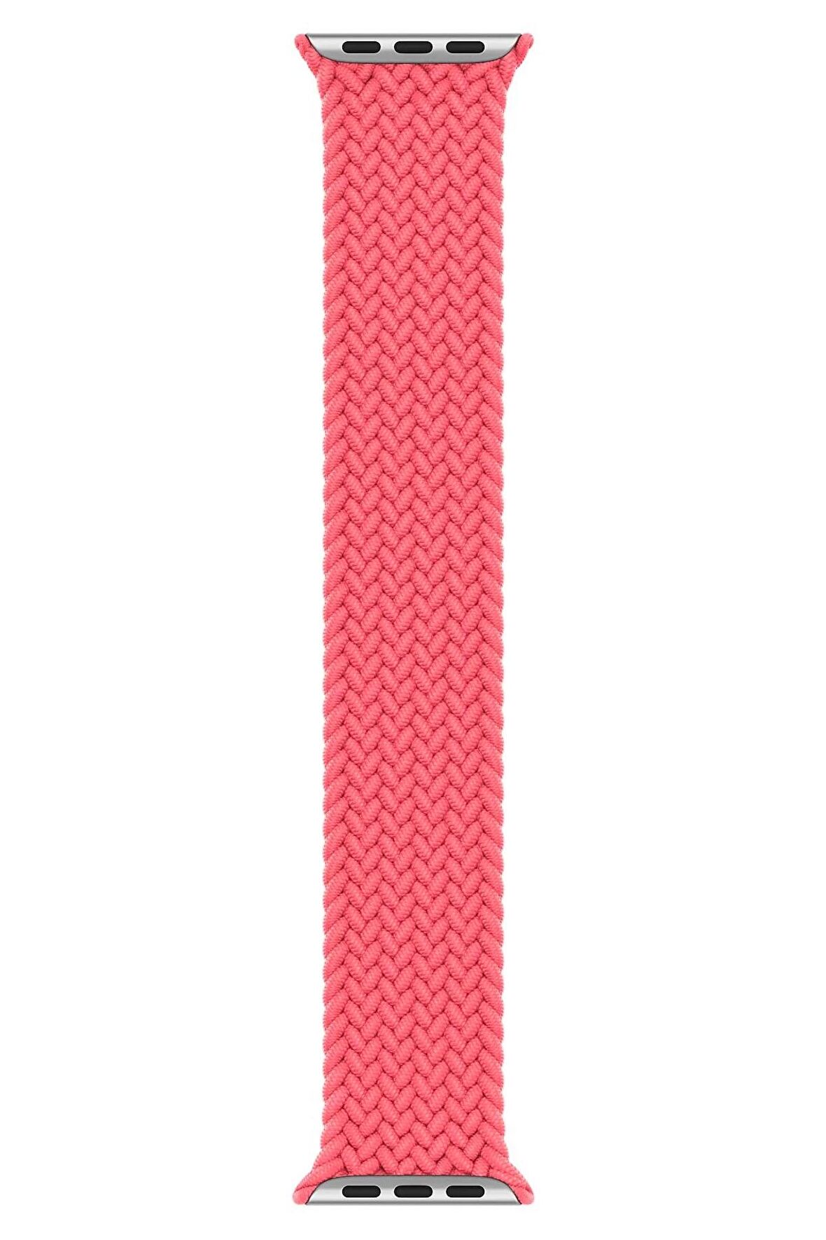 Watch 2 3 4 5 6 7 8 9 Se 42 44 45 49mm Uyumlu Örgü Loop Kordon Pembe Large Beden