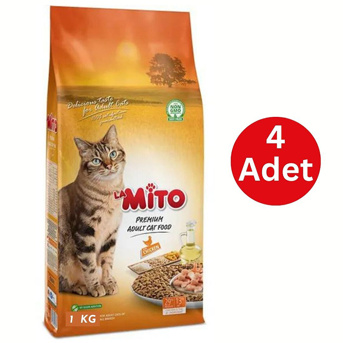 Mito Tavuklu Yetişkin Kedi Maması 4 x 1 KG