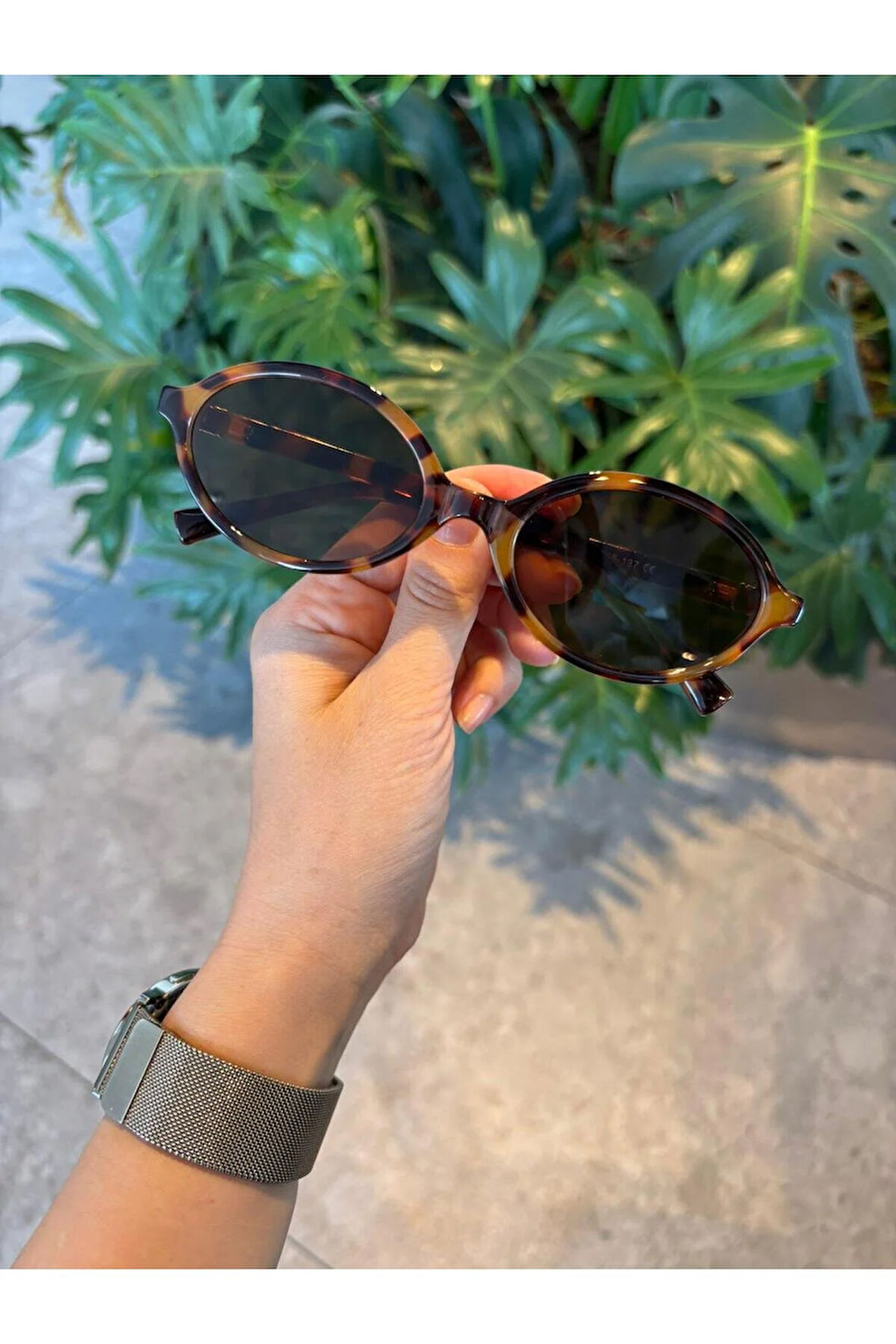 Miux Leopar Çerçeveli Kahverengi metal aksesuarlı İtal Ürün kemik Çerçeve Vip Ürün