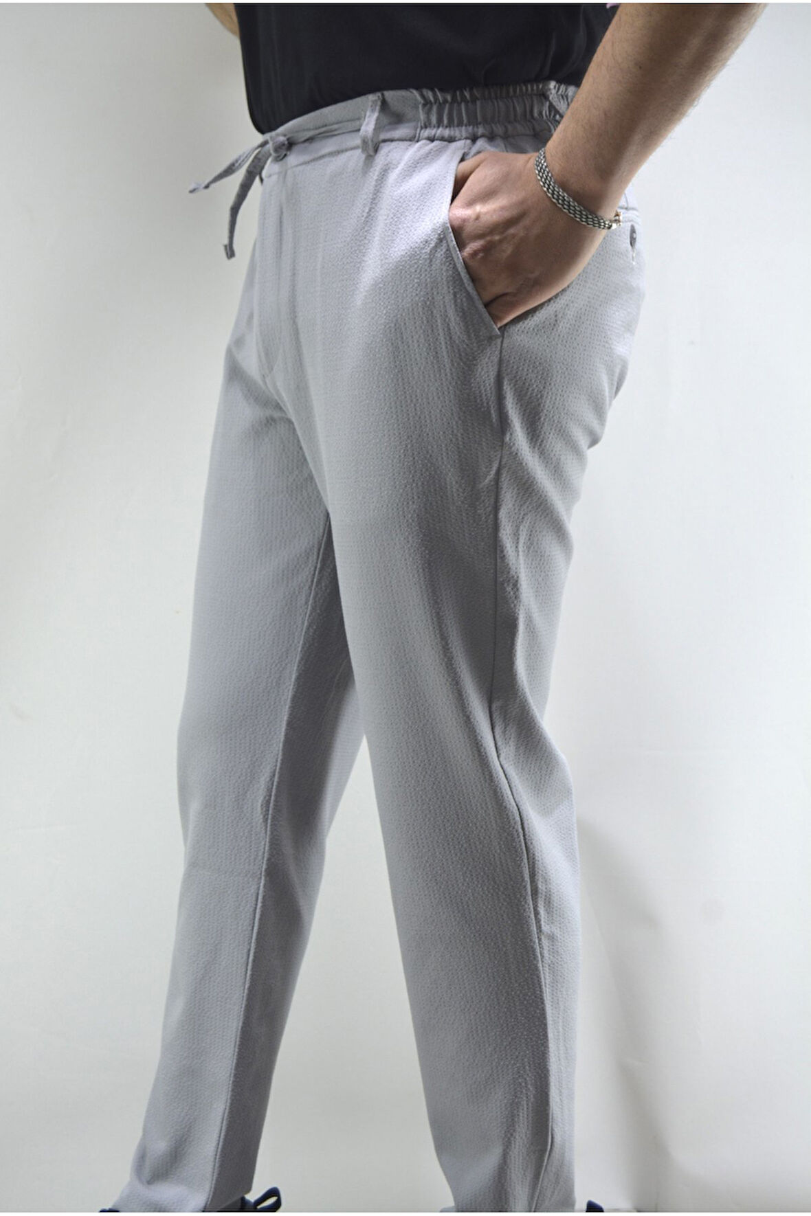 Manjogger Gofre Jogger Pantolon Gri