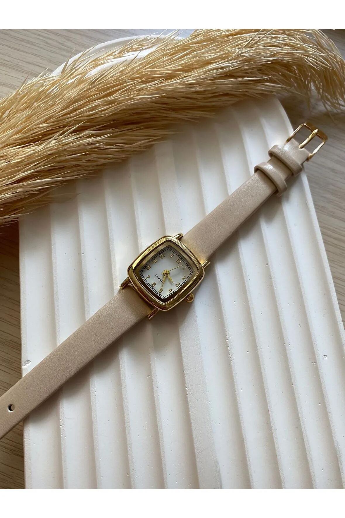 Bs Stıll Minimal Vintage Kadın Kol Saati Retro Quartz deri Kordon 1 Adet