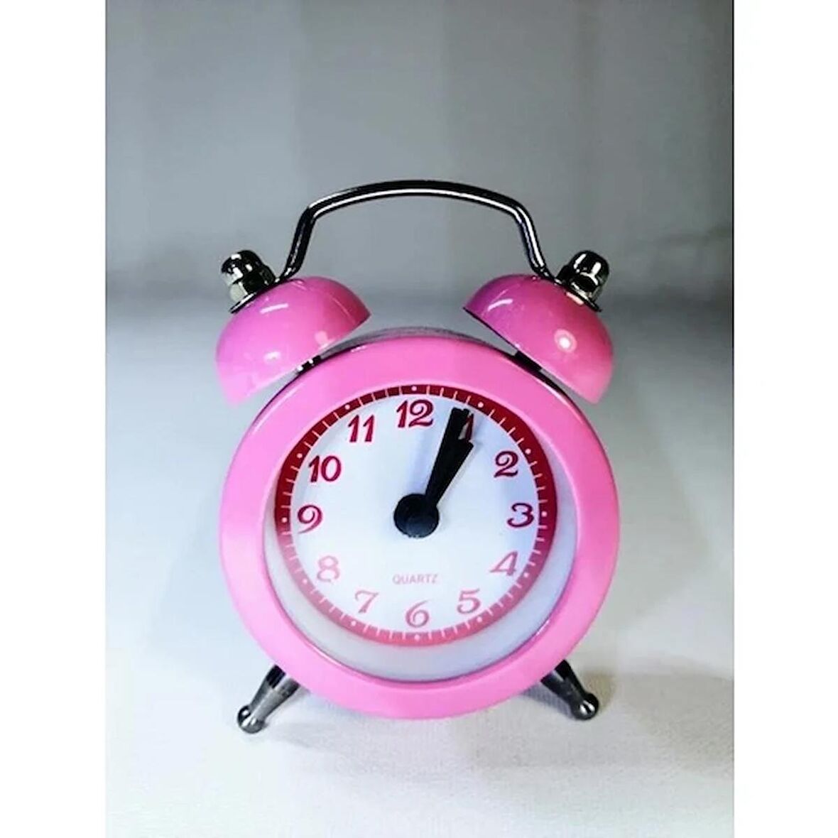 Mobgift Analog Metal Mini Çalar Saat (Pembe)