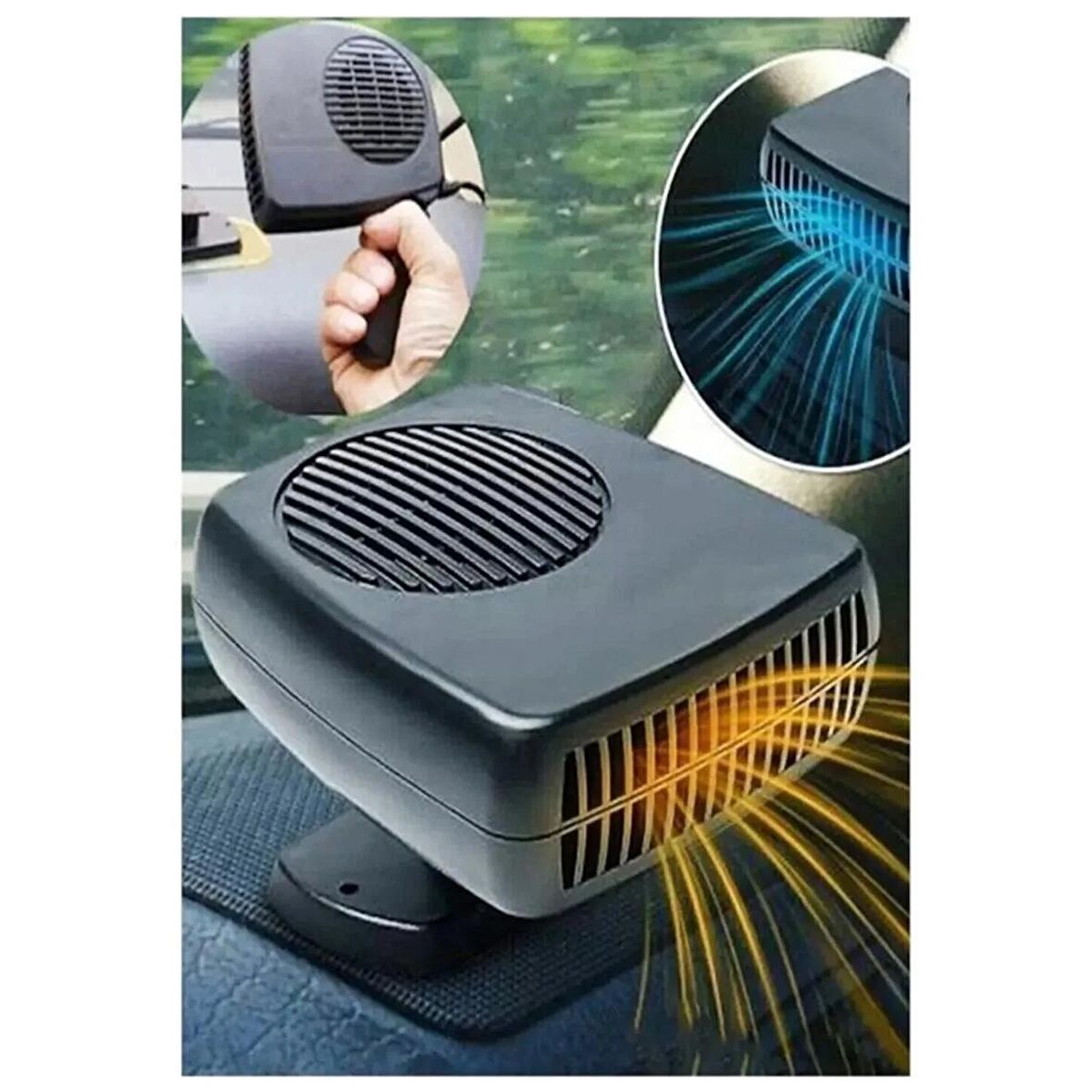 Mobgift Çakmaklık Girişli 12V Isıtıcı-Soğutucu Buğu Çözücü Araç Içi Pratik Fan