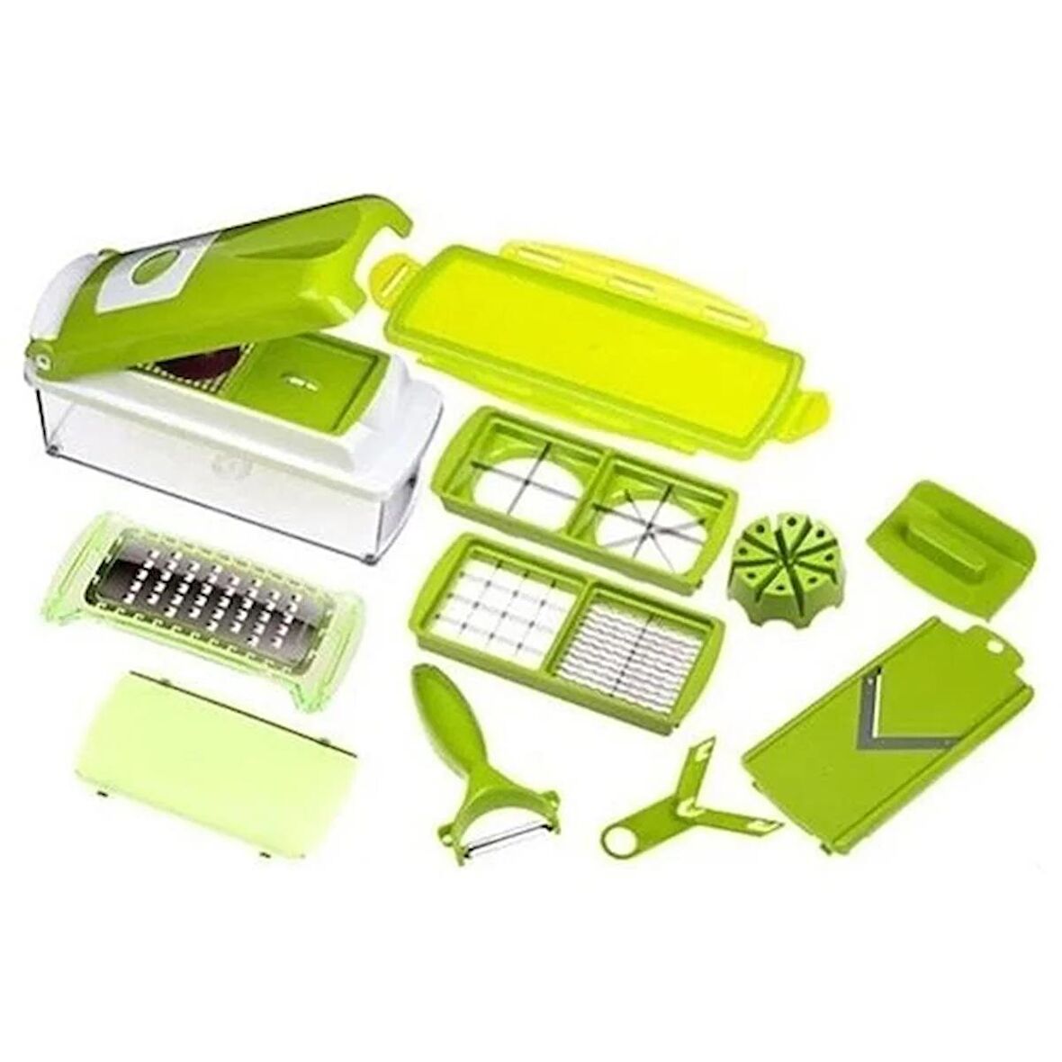 Mobgift Nicer Dicer Plus Çok Fonksiyonlu Mutfak Robotu Pratik Sebze Meyve Dilimleyici Doğrayıcı