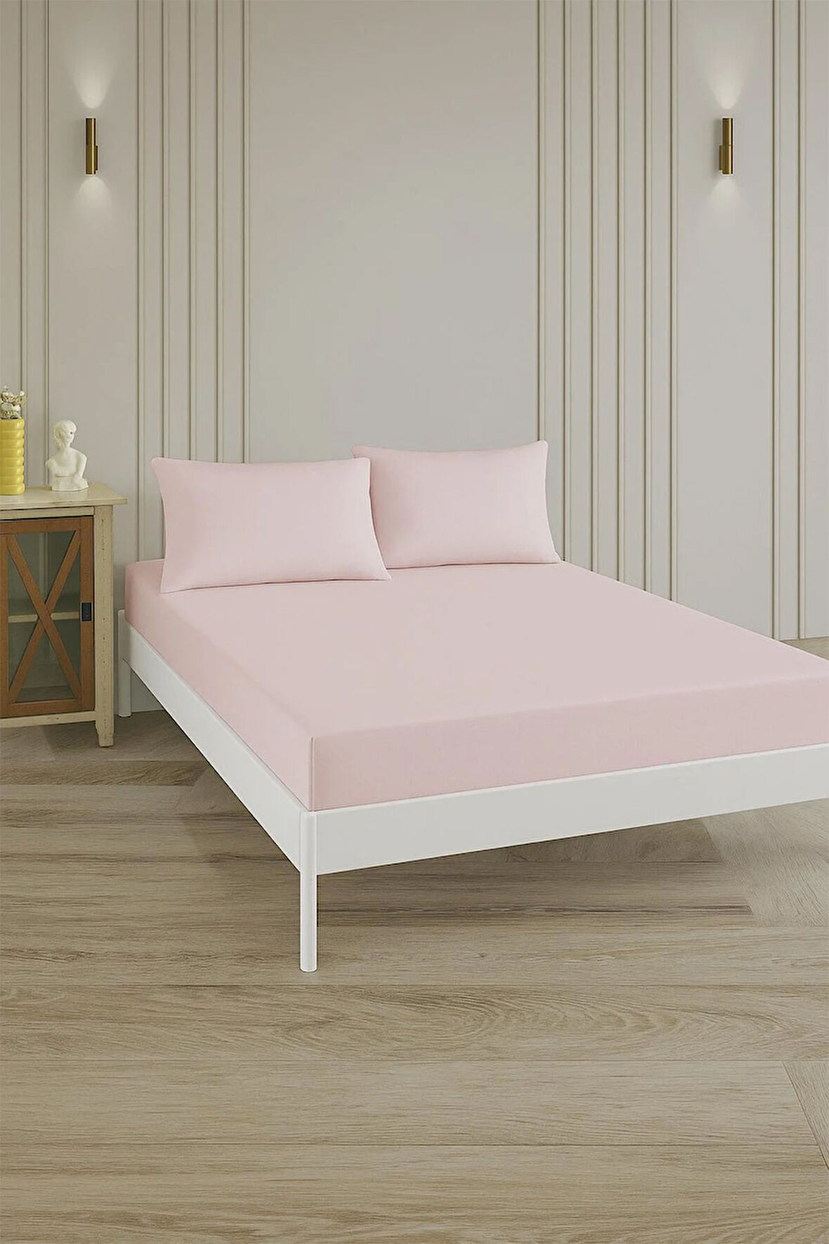 %100 Pamuk Çarşaf Takimi-Pudra