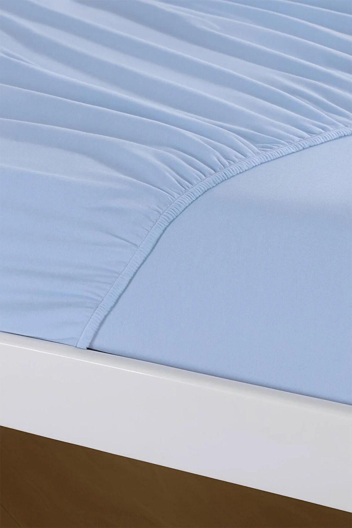 %100 Pamuklu Çift Kişilik Çarşaf Takimi-Açık Mavi