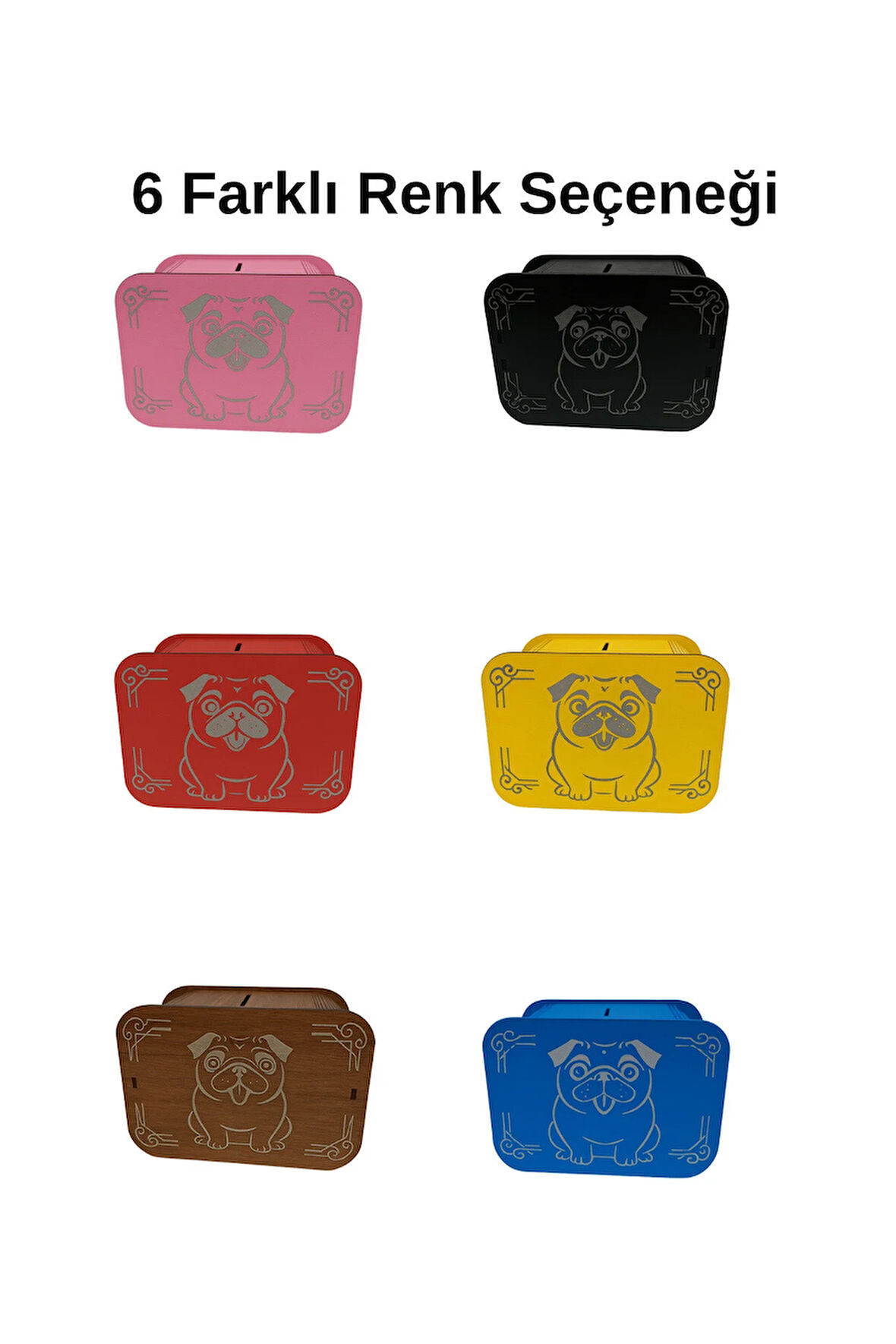 Köpek Kumbara - Ağaç Işleme -Ceviz Ağacı-Siyah