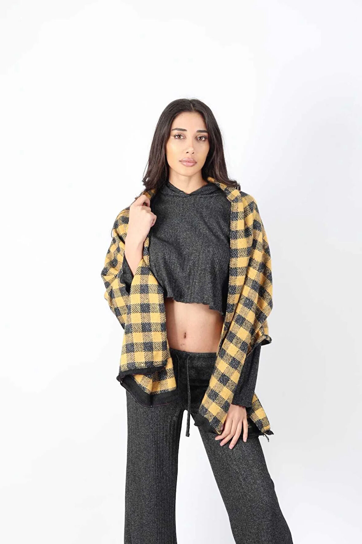 Şık Kullanım Pamuk Polyester Şal-Sari