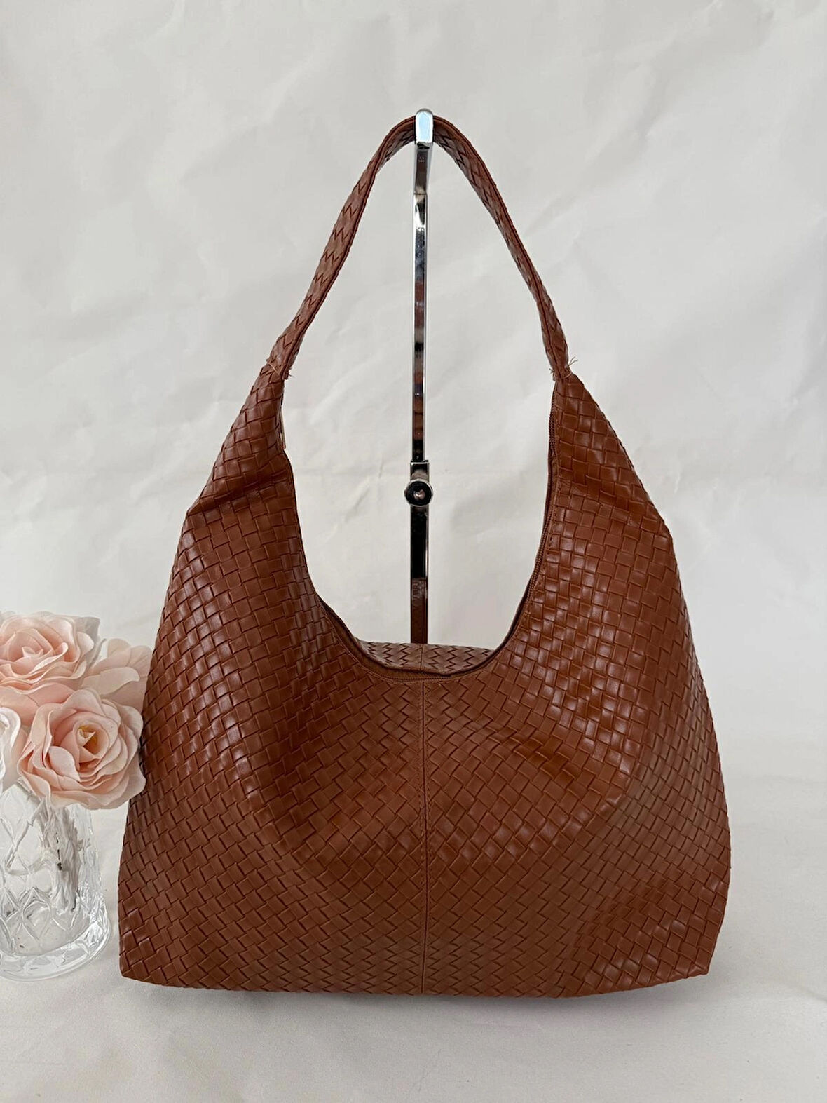 Örgü Deri Omuz Çantası Hobo Çanta – Omuz Askılı, Yumuşak Deri, Günlük & Şık Spacious Shoulder Bag