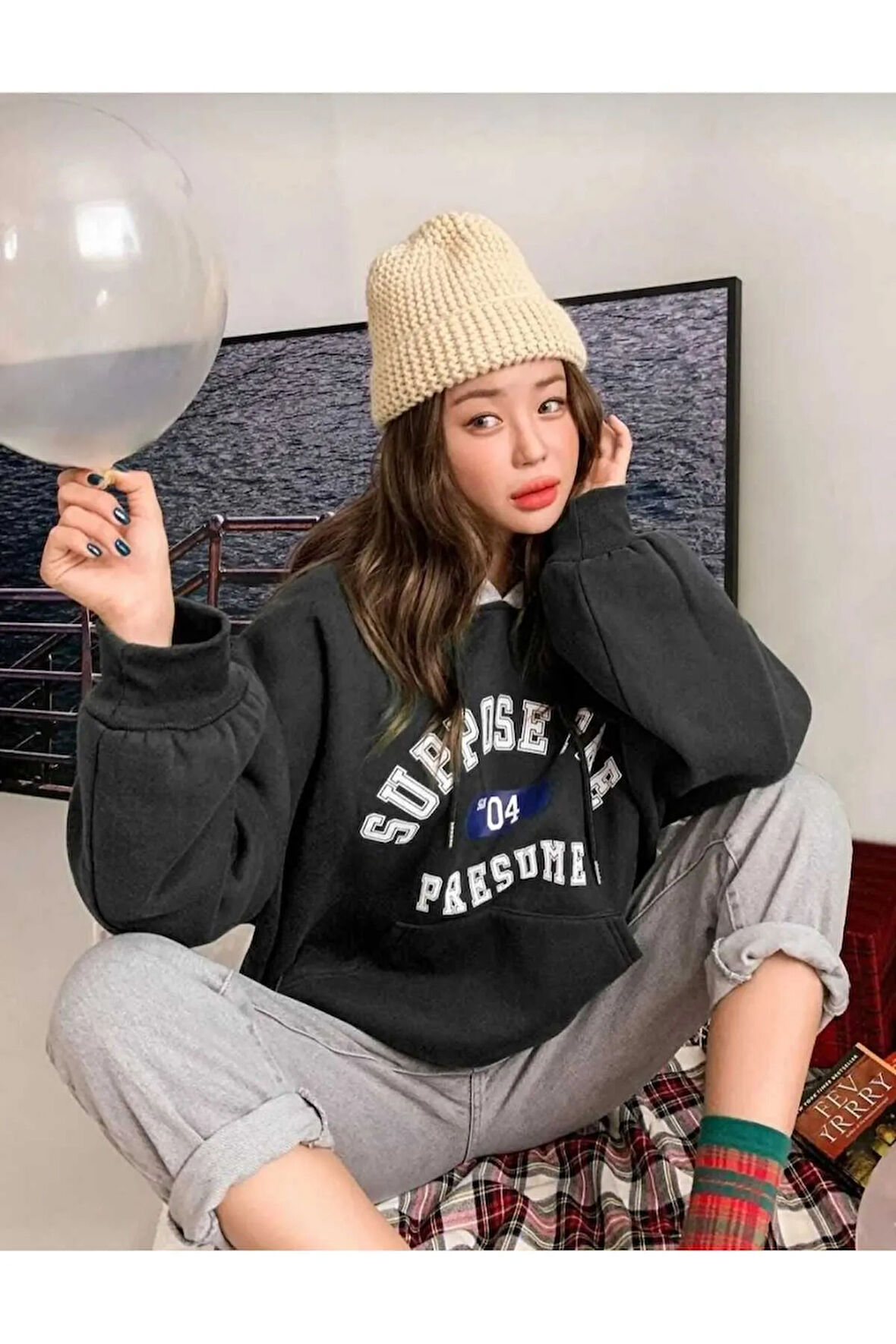 malkoçbey Suppose Baskılı Oversize Sweatshirt