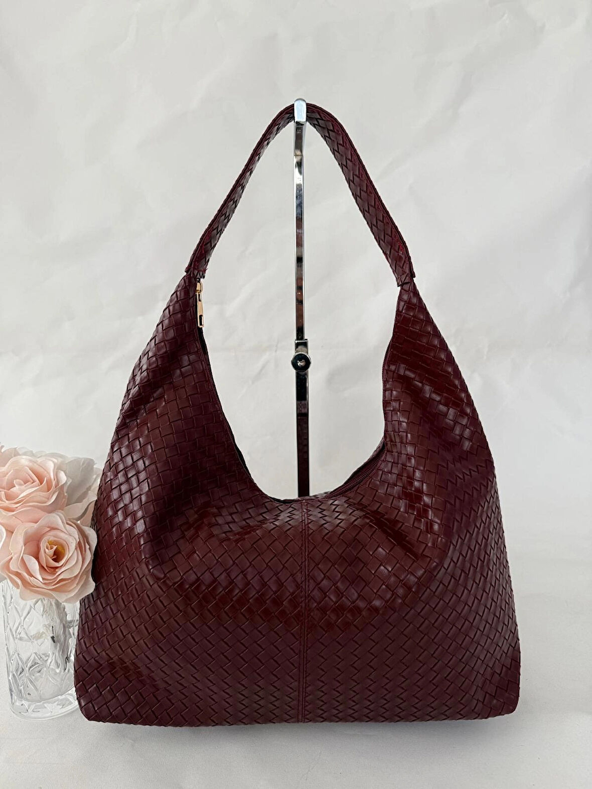 Örgü Deri Omuz Çantası Hobo Çanta – Omuz Askılı, Yumuşak Deri, Günlük & Şık Spacious Shoulder Bag