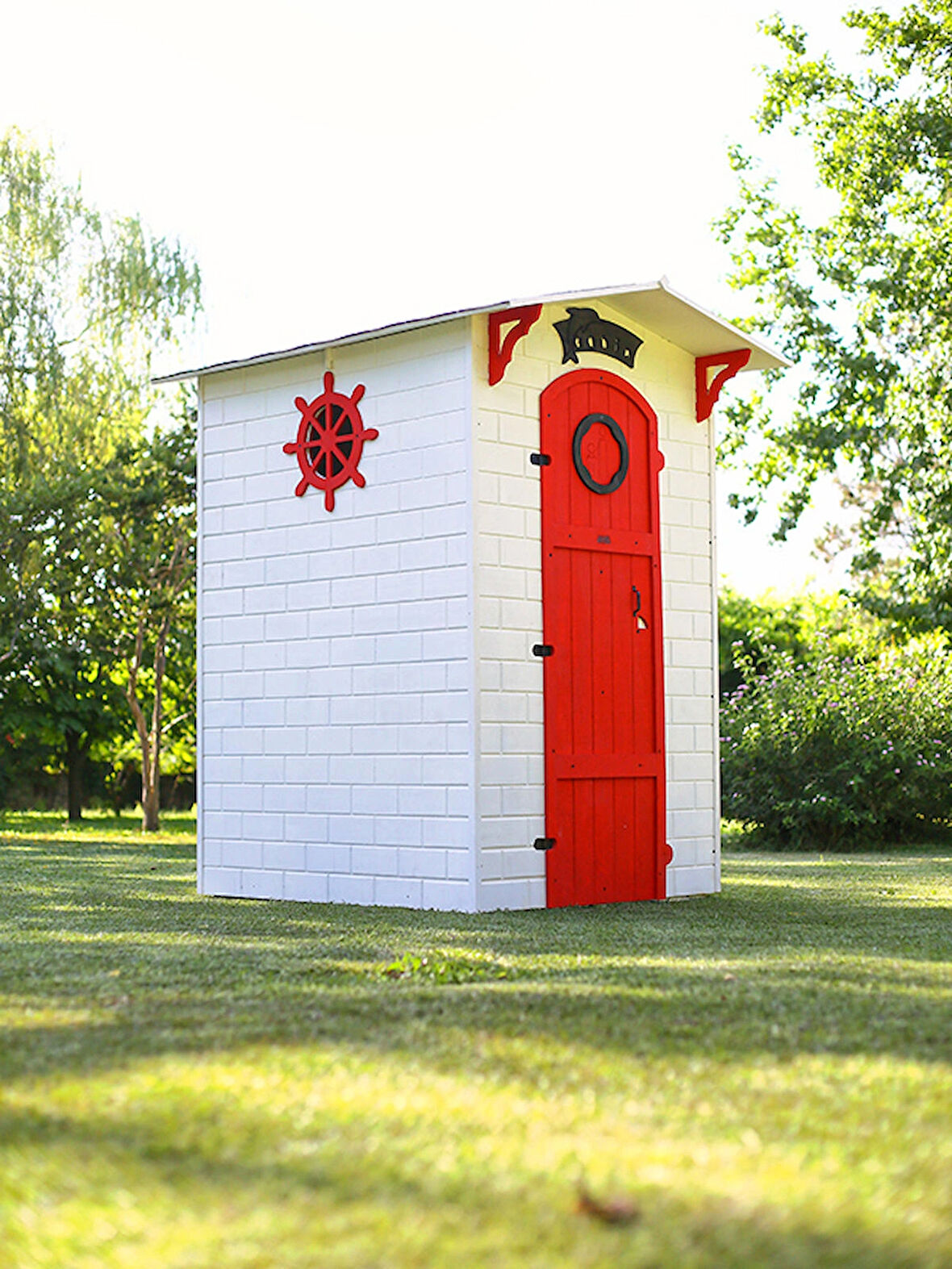 MANDU Ahşap Soyunma Kabini XL KIRMIZI